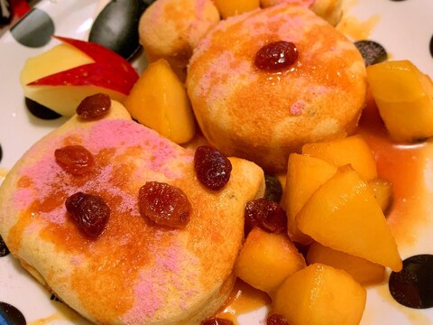 蕎麦粉入り＊林檎とレーズンのキャラメルパンケーキ